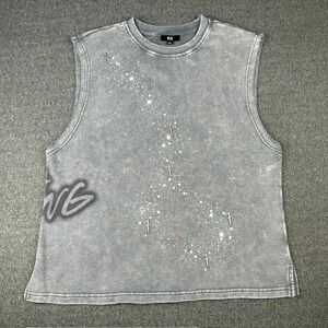 BTS World Tour Arirang Big Dipper Sleeveless Grey Mineral Wash Shirt Large